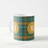 Mit Monogramm Twill Kariert schottisches Muster Kaffeetasse (Vorderseite Links)