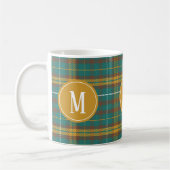 Mit Monogramm Twill Kariert schottisches Muster Kaffeetasse (Links)