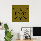 Mit Monogramm Typografie-Liebe Poster (Heimbüro)