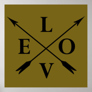 Mit Monogramm Typografie-Liebe Poster