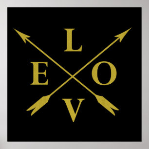 Mit Monogramm Typografie-Liebe Poster