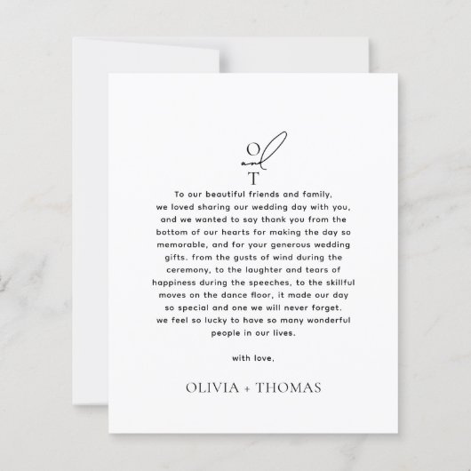 MIT MONOGRAMM Typografie-Script-Foto-Hochzeit im B (Rückseite)