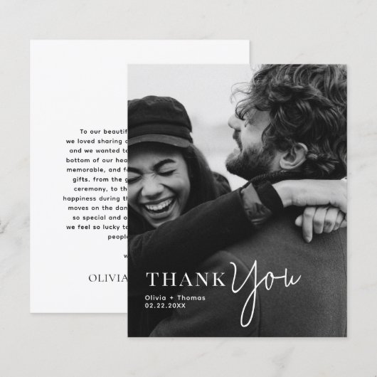 MIT MONOGRAMM Typografie-Script-Foto-Hochzeit im B (Vorne/Hinten)