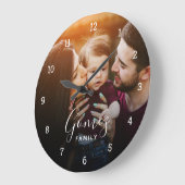 Mit Monogramm Überlagern von benutzerdefinierten F Große Wanduhr (Winkel)