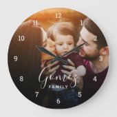 Mit Monogramm Überlagern von benutzerdefinierten F Große Wanduhr (Vorderseite)