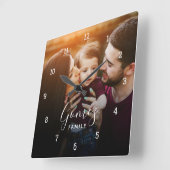 Mit Monogramm Überlagern von benutzerdefinierten F Quadratische Wanduhr (Winkel)