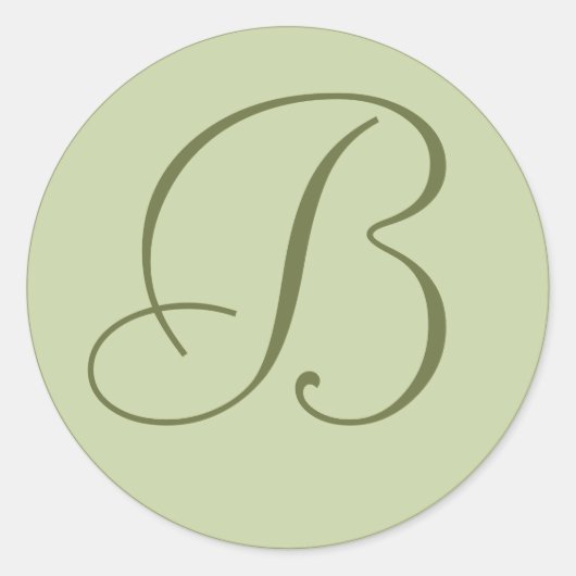 Mit Monogramm Umschlag Aufkleber für benutzerdefin (Vorderseite)