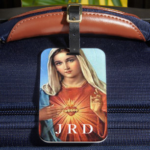 Mit Monogramm Unbeflecktes Herz Maria Gepäckmarke Gepäckanhänger
