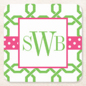 Mit Monogramm Untersetzer aus Gitter und Grosgetre (Vorderseite)