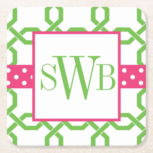 Mit Monogramm Untersetzer aus Gitter und Grosgetre (Vorderseite)