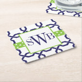 Mit Monogramm Untersetzer aus Gitter und Grosgetre (angewinkelt)