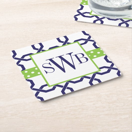 Mit Monogramm Untersetzer aus Gitter und Grosgetre (angewinkelt)