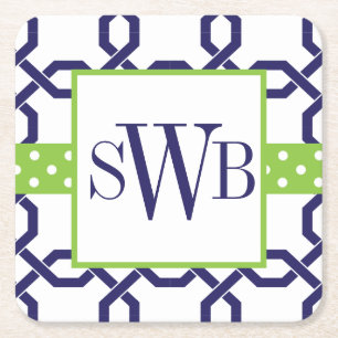 Mit Monogramm Untersetzer aus Gitter und Grosgetre