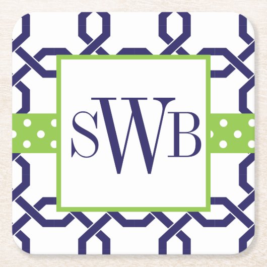 Mit Monogramm Untersetzer aus Gitter und Grosgetre (Vorderseite)