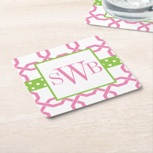 Mit Monogramm Untersetzer aus Gitter und Grosgetre (angewinkelt)