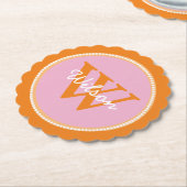 Mit Monogramm Untersetzer aus rosa und orange (angewinkelt)