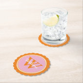 Mit Monogramm Untersetzer aus rosa und orange (Vor Ort)
