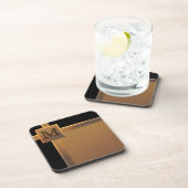 Mit Monogramm Untersetzer aus Schwarz und IMITATEN (Rechte Seite)