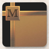 Mit Monogramm Untersetzer aus Schwarz und IMITATEN (Vorderseite)