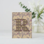 Mit Monogramm Ursprüngliche R Elegante Florenz Pos Postkarte (Stehend Vorderseite)