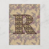 Mit Monogramm Ursprüngliche R Elegante Florenz Pos Postkarte (Vorderseite)