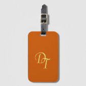 Mit Monogramm - verbrannte Orange Gepäckanhänger (Vorderseite Vertikal)