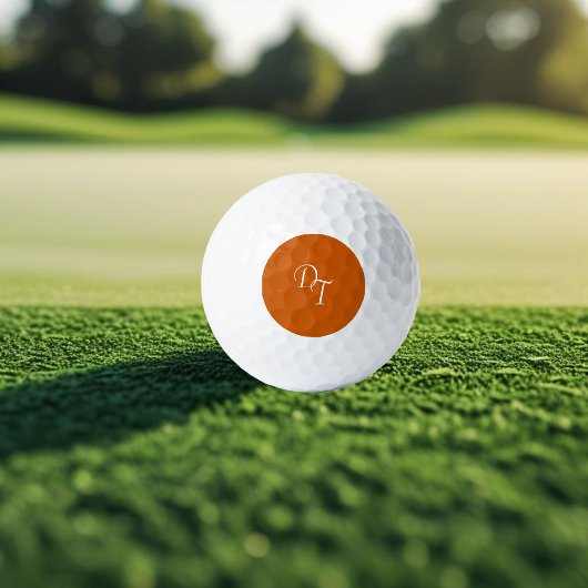 Mit Monogramm - verbrannte Orange Golfball