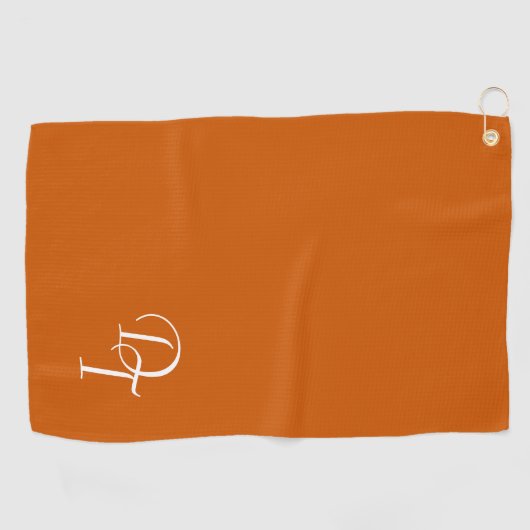 Mit Monogramm - verbrannte Orange Golfhandtuch (Horizontal)