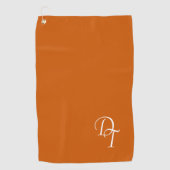Mit Monogramm - verbrannte Orange Golfhandtuch (Vorderseite)