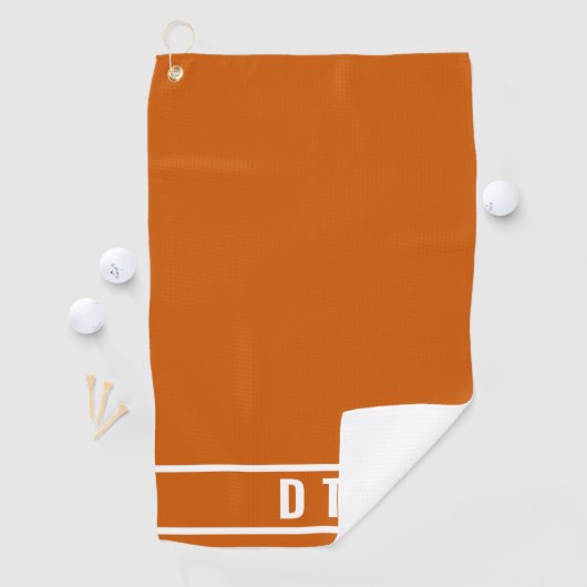 Mit Monogramm - verbrannte Orange Golfhandtuch (Insitu)