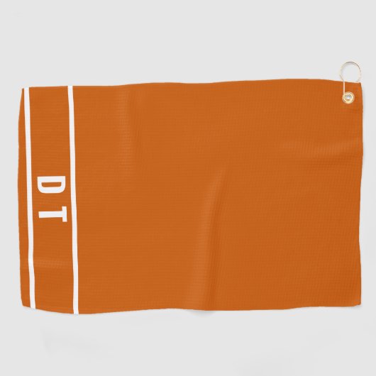 Mit Monogramm - verbrannte Orange Golfhandtuch (Horizontal)