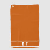 Mit Monogramm - verbrannte Orange Golfhandtuch (Vorderseite)