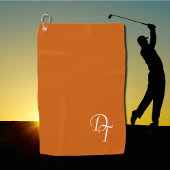 Mit Monogramm - verbrannte Orange Golfhandtuch
