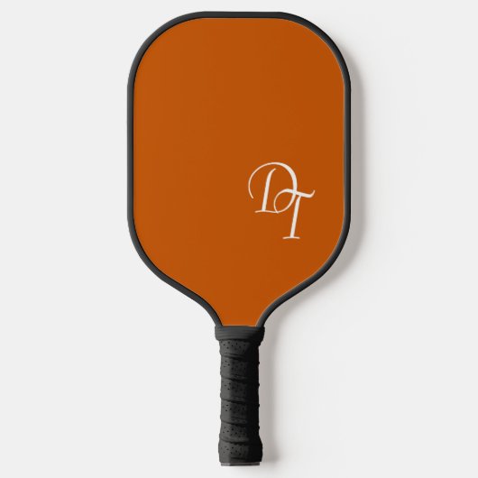 Mit Monogramm - verbrannte Orange Pickleball Schläger (Vorderseite)