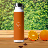Mit Monogramm - verbrannte Orange Trinkflasche