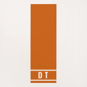 Mit Monogramm - verbrannte Orange Yogamatte (Rückseite)