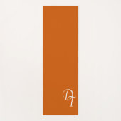 Mit Monogramm - verbrannte Orange Yogamatte (Vorderseite)