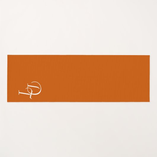 Mit Monogramm - verbrannte Orange Yogamatte (Vorderseite (Horizontal))