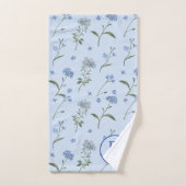 Mit Monogramm Vergessen Sie mir nicht blaue Flora Badhandtuch Set (Handtuch)