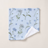 Mit Monogramm Vergessen Sie mir nicht blaue Flora Badhandtuch Set (Waschlappen)