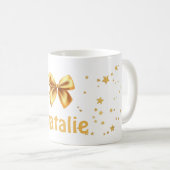 Mit Monogramm vergoldetes Glitzer Band niedlich go Kaffeetasse (VorderseiteRechts)