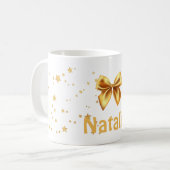 Mit Monogramm vergoldetes Glitzer Band niedlich go Kaffeetasse (Vorderseite Links)
