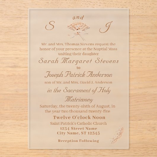 Mit Monogramm Viktorianische Lüftereinladung Acryleinladungen (Vorderseite)