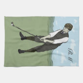 Mit Monogramm Vintage Artgolfkunst Küchentuch (Horizontal)