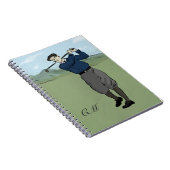 Mit Monogramm Vintage Artgolfkunst Notizblock (Rechte Seite)
