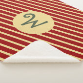 Mit Monogramm Vintage Goldene Streifen auf Rot Sherpadecke (3/4)