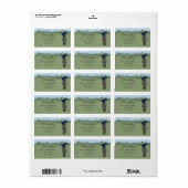 Mit Monogramm Vintage Golfart Adressaufkleber (Vorne)