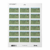 Mit Monogramm Vintage Golfart Adressaufkleber (Vorne)