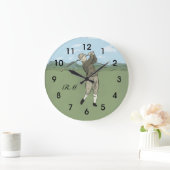 Mit Monogramm Vintage Golfart Große Wanduhr (Zuhause)