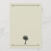 Mit Monogramm Vintage Palmbaumhochzeit Menükarte (Rückseite)